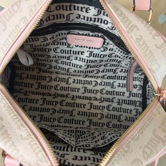 Juicy Couture Sandstone Fashionista Bowler Satchel Pink/Tan - Picture 10 of 11